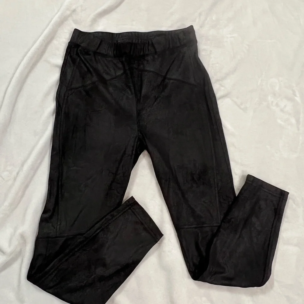 Black Free People Faux Leather Leggings
